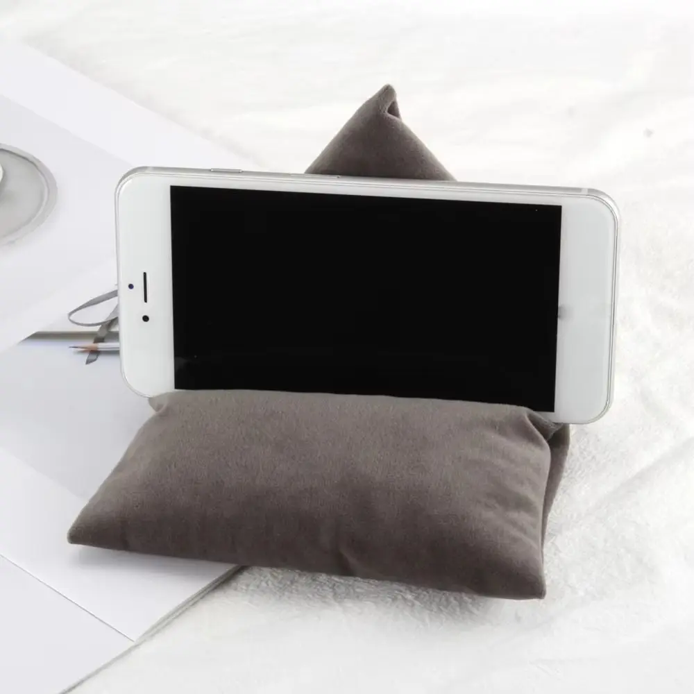 

Velvet Pillows Mobile Phone Holder Multi-functional Skin Friendly Triangle Phone Stand Cushion DIY Crafts Soft Fabric Phone Rack