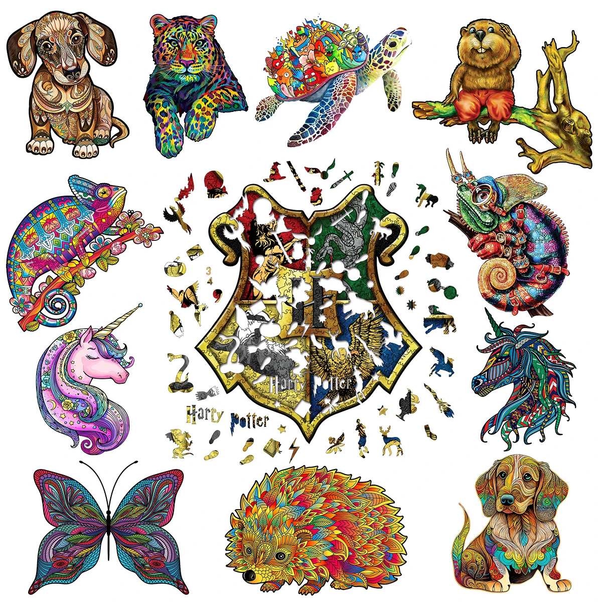 

Jigsaw Toy 3D Wooden Puzzles DIY Unique Handicraft Popular Animal Shape Birthday Child Toys For Adults Puzzle Men And Women