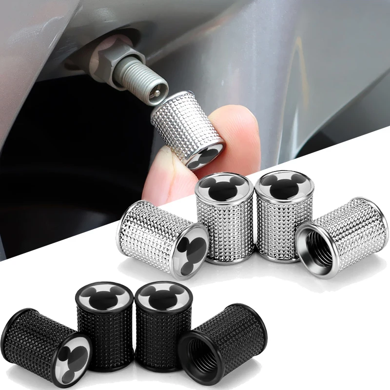 

4pcs Miniso Disney Mickey Anime Cartoon Car Wheel Tire Valve Stem Caps for Peugeot Renault BMW Audi Honda Toyota Skoda Citroen