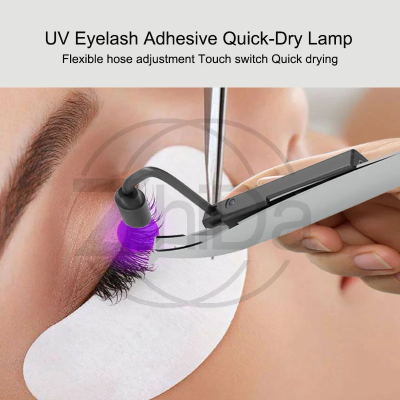 Lash Extension Kit: 1W Lighted Shadowless Tweezers + UV Glue Curing Lamp for Professional Eyelash Salon