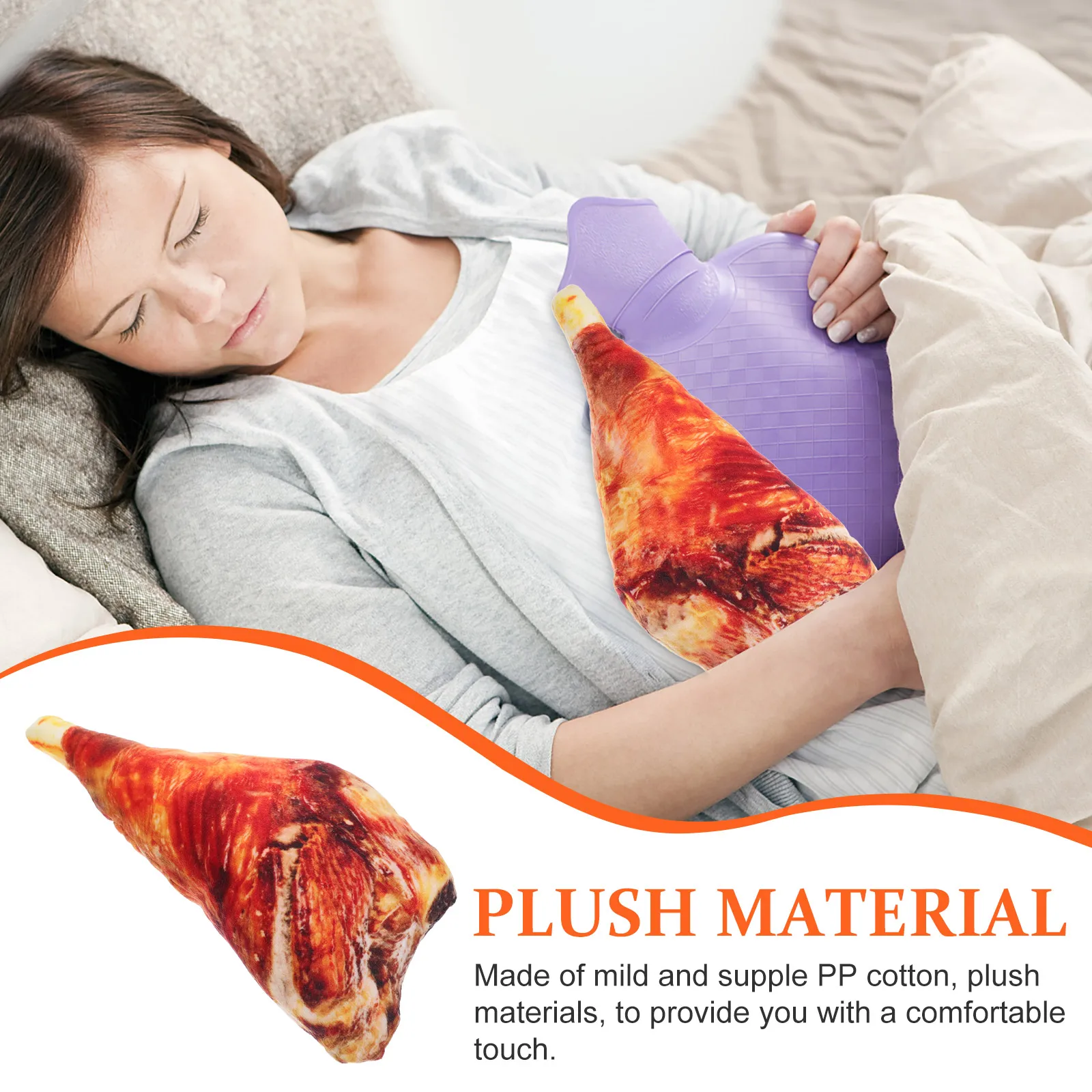 

Pillow Grilled Tendon Cute Throw Pillows Couch Decorative for Tendons Food Shape Hugging Girl