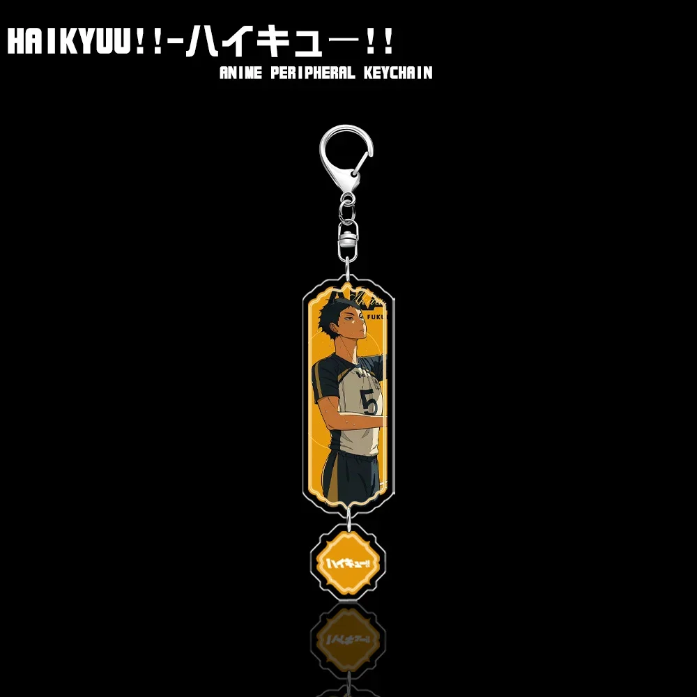 Anime Figure Shoyo Hinata Tobio Kageyama Daichi Sawamura Key Ring Trendy Personality Acrylic Key Chain Model Plate Friend Gifts