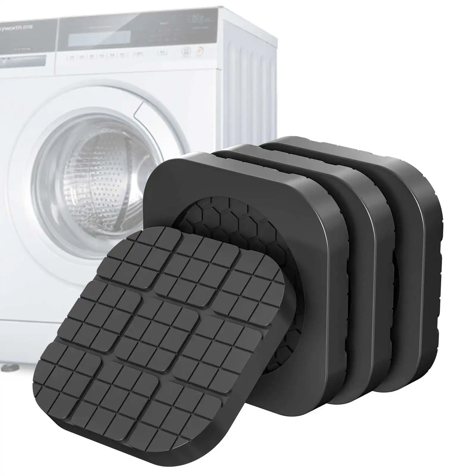 4PCS Universal Anti-Vibration Rubber Feet Pads Non-Slip Silent Damper Mat for Washing Machine Refrigerator Furniture