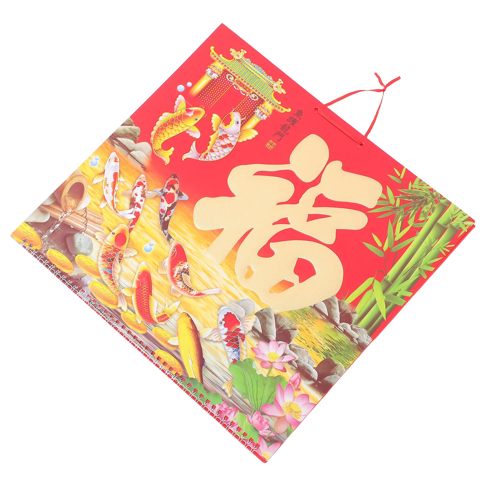 Jaar van het paard 2026 Chinese maankalender goudfolie Fu karakter traditioneel muurhangend decor 26,72 x 14,34 inch thuiskantoor dagelijks