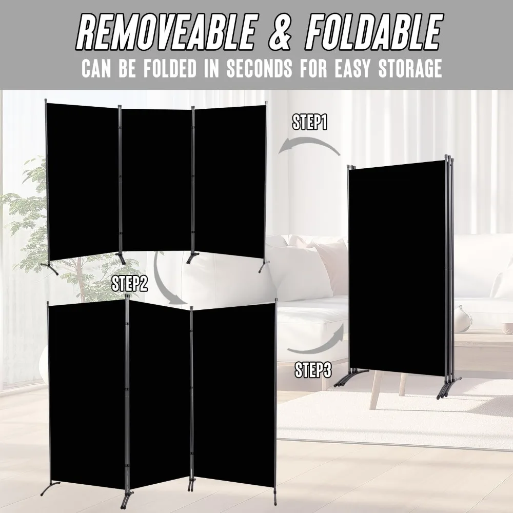 Indoor Room Divider, Portable Office Divider, Room Divider Wall Screen 3 Panel, Folding Partition Privacy Screen Walls Dividers