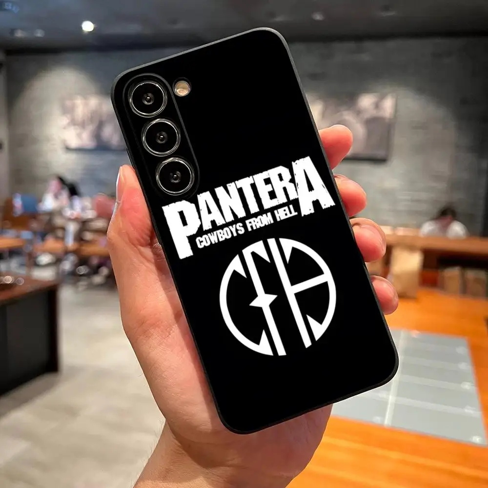 Klassische Vintage P-Pantera Band Handyhülle für Samsung S26 S25 Ultra S24 Fe S22 S23 S20 S21 Plus A54 A34 A24 A53 A16 Rückseiten-Cover