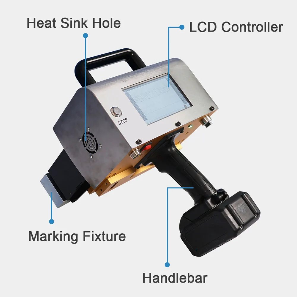 Perfect Laser-Handheld LCD Dot Peen Marking Machine Engraving Machine Portable Wireless