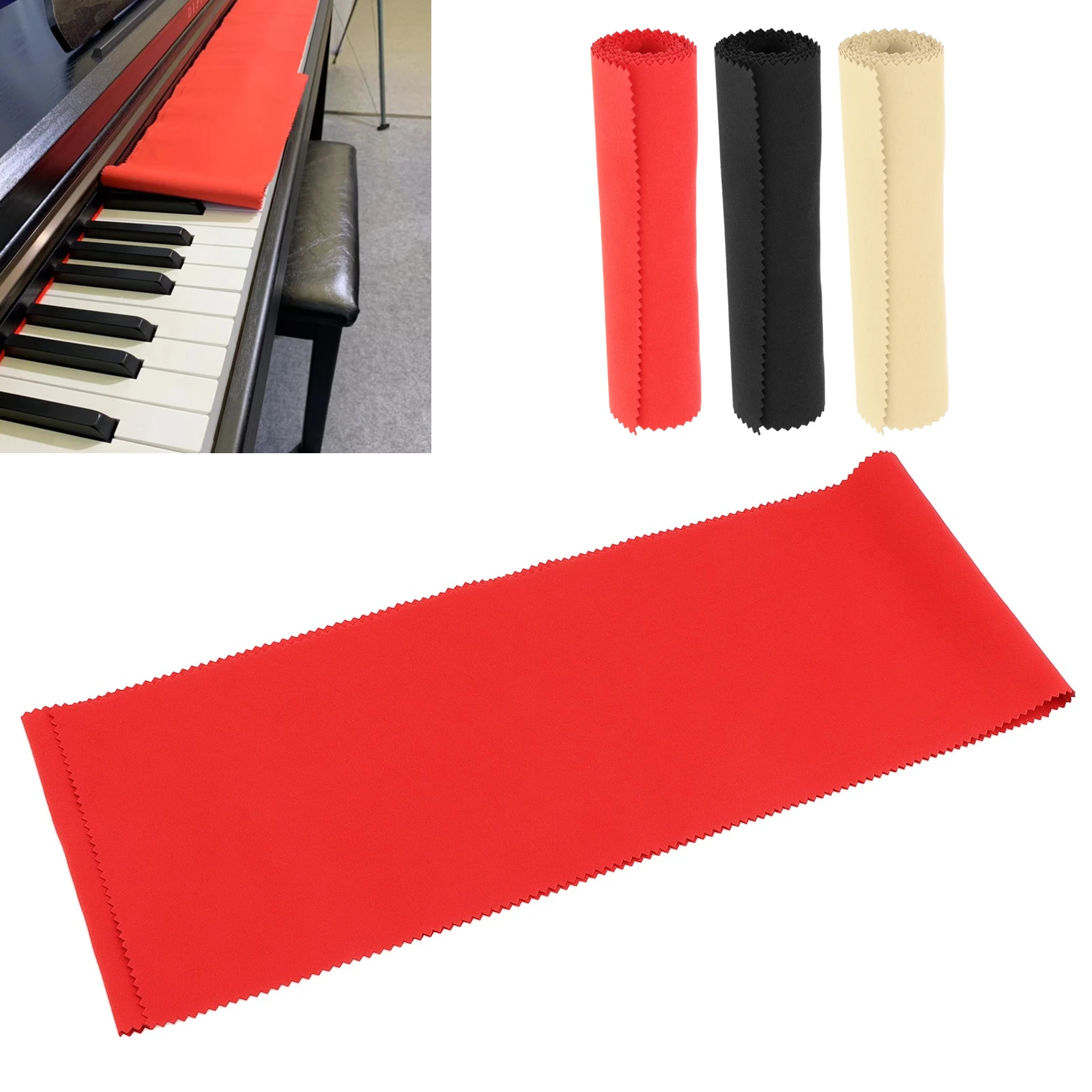

125x15cm/127x14.5cm Soft Super Fine Fiber Piano Keyboard Protective Cover Cloth for 88keys Piano Cleaning Care Cover Cloth