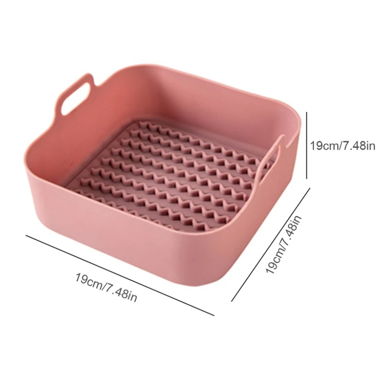 B62B-Airfryer Silicone Pot Multifunctional Air Fryers Oven Accessories Bread Fried Chicken Pizza Basket Baking Tray