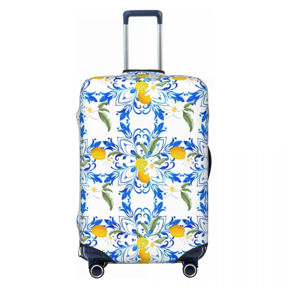 

Custom Citrus Mediterranean Style Mosaic ,lemon Fruit Travel Luggage Cover Washable Suitcase Cover Protector Fit 18-32 Inch