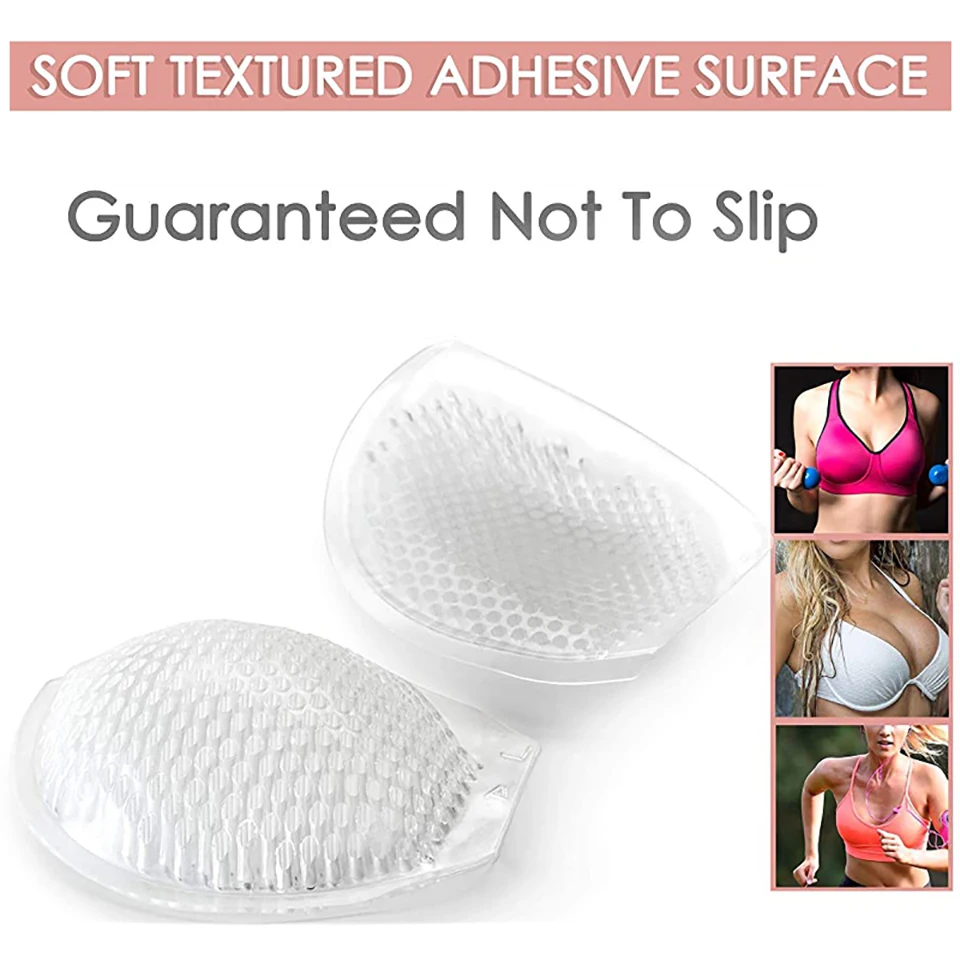 Reusable Breast Silicone Bra Inserts Swimsuit Bikini Cup Enhancer Silicone Adhesive Push Up Clear Gel Chest Pads Breast Lift Pad