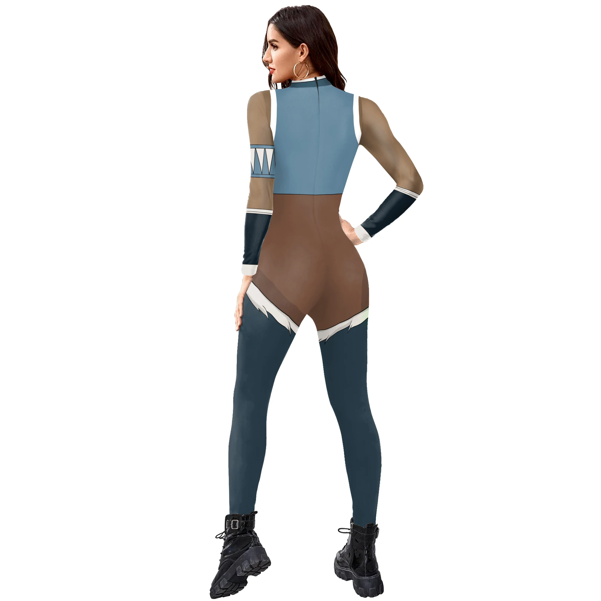 Kostium Cosplay na Halloween Zentai kobiety body 3D ubrania z nadrukiem Catsuit festiwal Party kombinezon kombinezon Anime sukienka