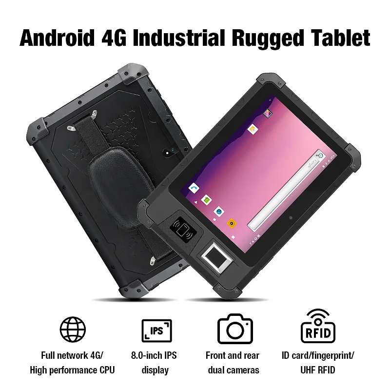 MSQS-805 8-Inch Android Industrial Tablet NFC UHF RFID Biometric Fingerprint Handheld Rugged Tablet