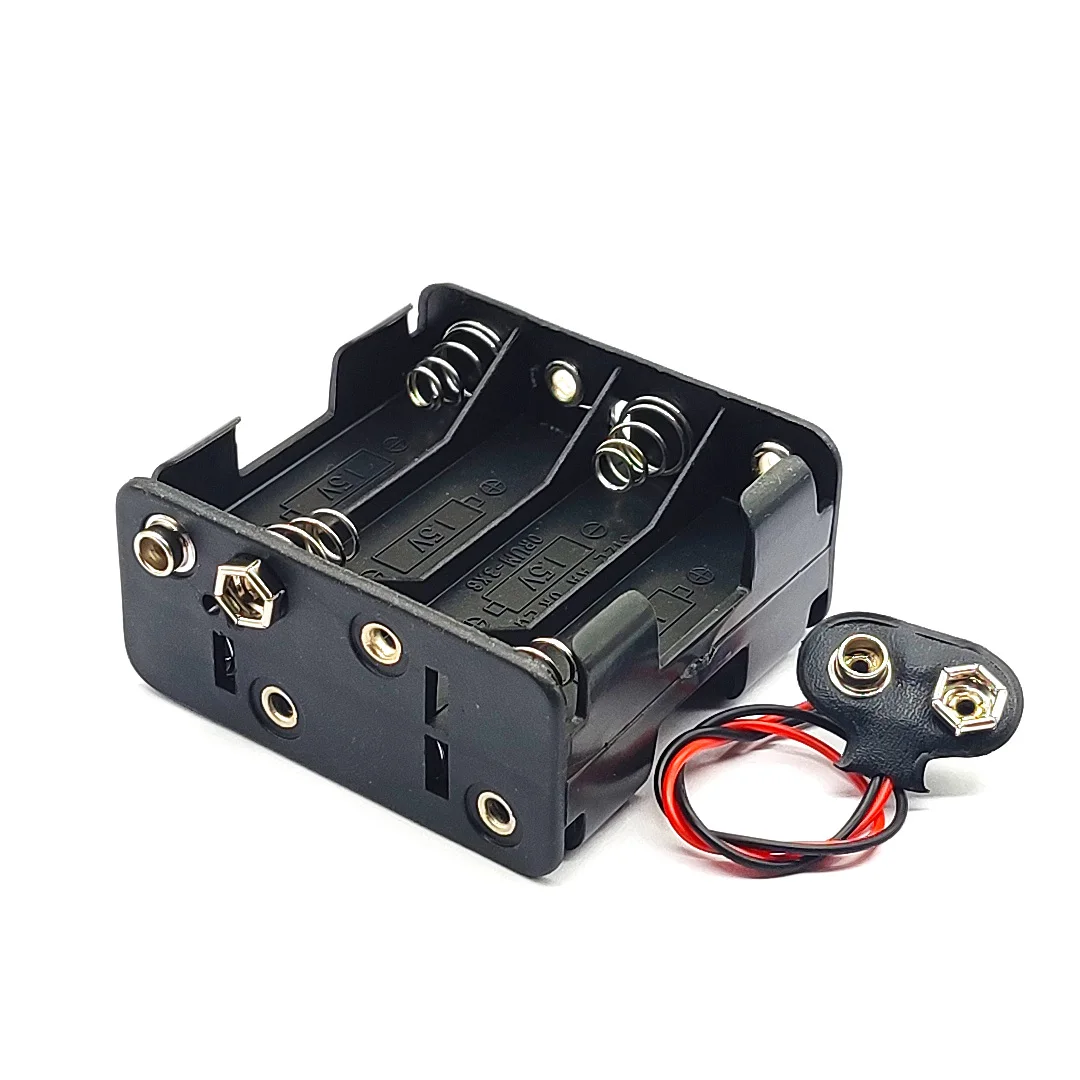 Двухсторонний кронштейн для батарей AA с кнопкой 9 В, держатель для батарей AA с кнопкой 9 в