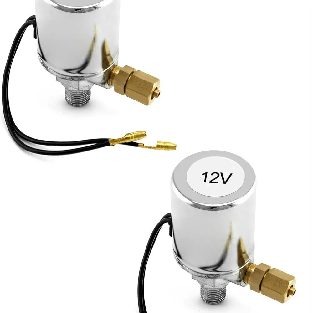 2-حزمة صمام الملف اللولبي عالي التحمل 12 فولت، 200 رطل لكل بوصة مربعة صمام الجهد العالي، جسم مطلي بالكروم وخيط ذكر NPT، مناسب لـ 1/4 بوصة OD