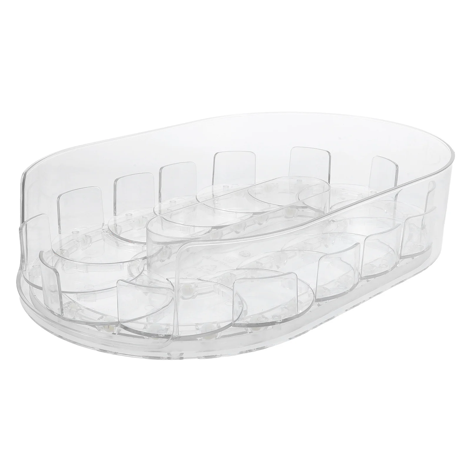 

Space Saving Rotating Turntable Organizer for Fridge Transparent 360 Degree Swivel Tray for Condiments Spices Jars Kitchen