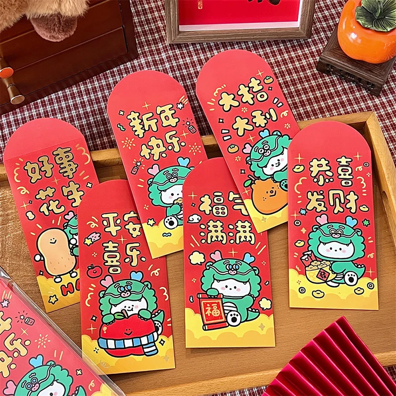 Cartoon Snake Pattern Money Envelope Blessing 2025 New Year Red Envelope Spring Festival Lucky Money Pockets