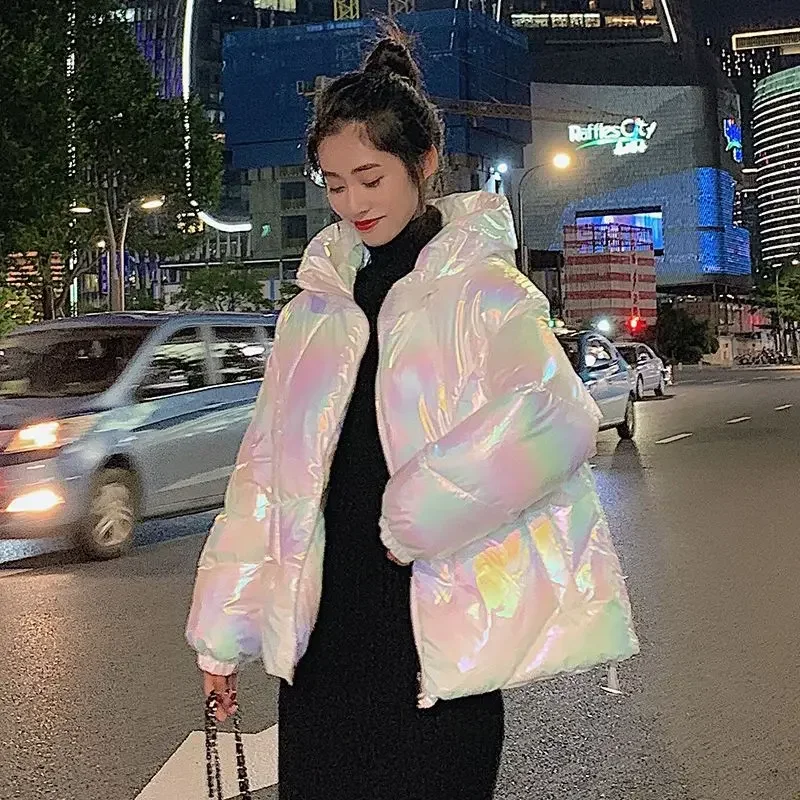 Female Coats Thick Padding Pink Hoodie Women's Jackets Blue Quilted Padded Y2k Fashion Luxury Korean Reviews Many Clothes Winter