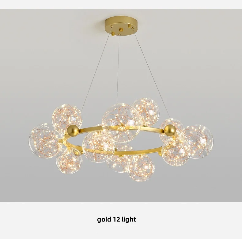Dining Room LED Dimmable Pendant Lights Straight Metal