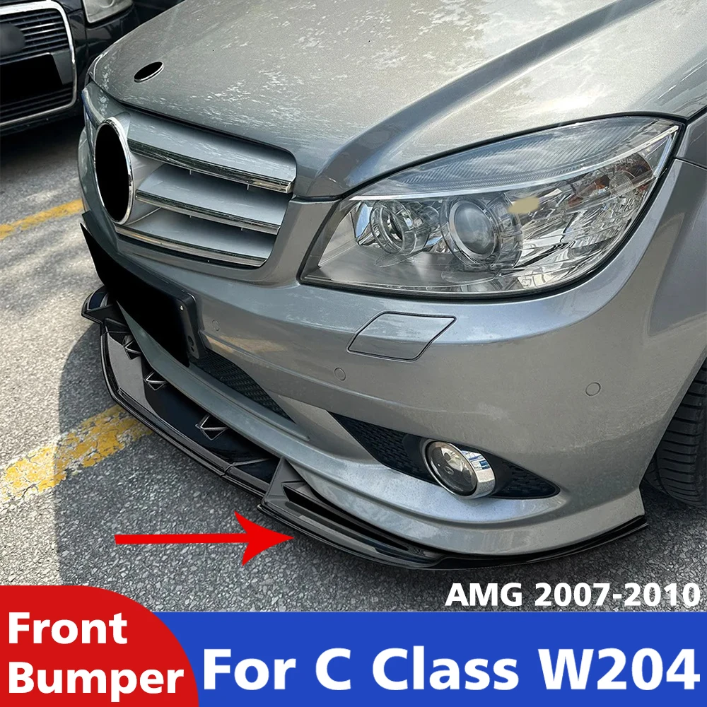 

For Mercedes-Benz C-Class W204 2007 2008 2009 2010 AMG Front Bumper Lip Splitter,Exterior Car Body Styling Spoiler