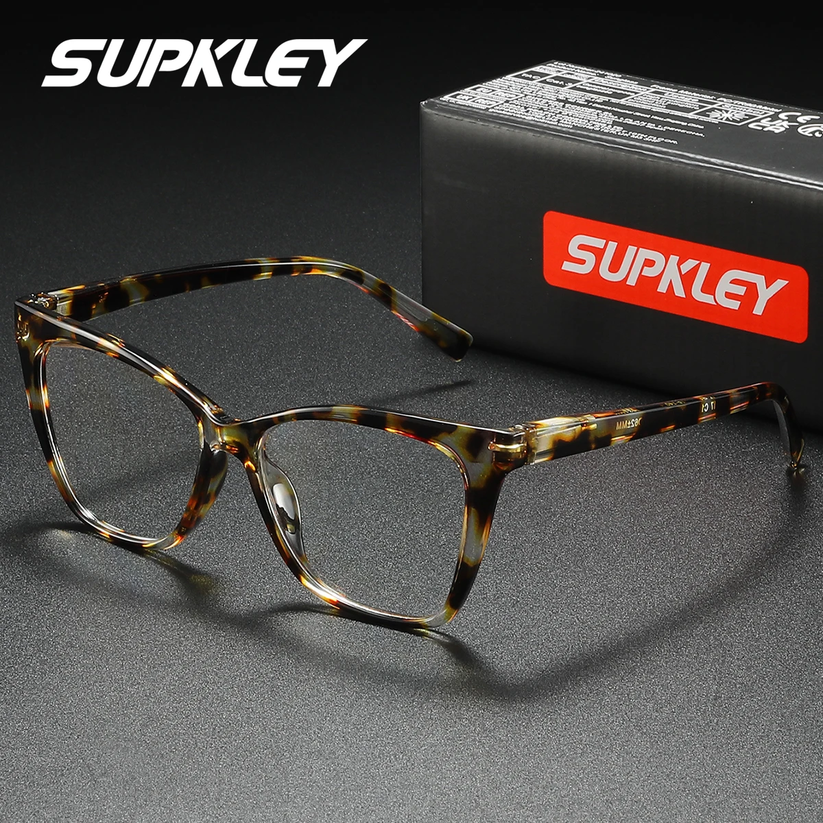 

SUPKLEY Элегантные и роскошные женские очки для чтения, оправа «кошачий глаз», чтение высокой четкости, модное украшение