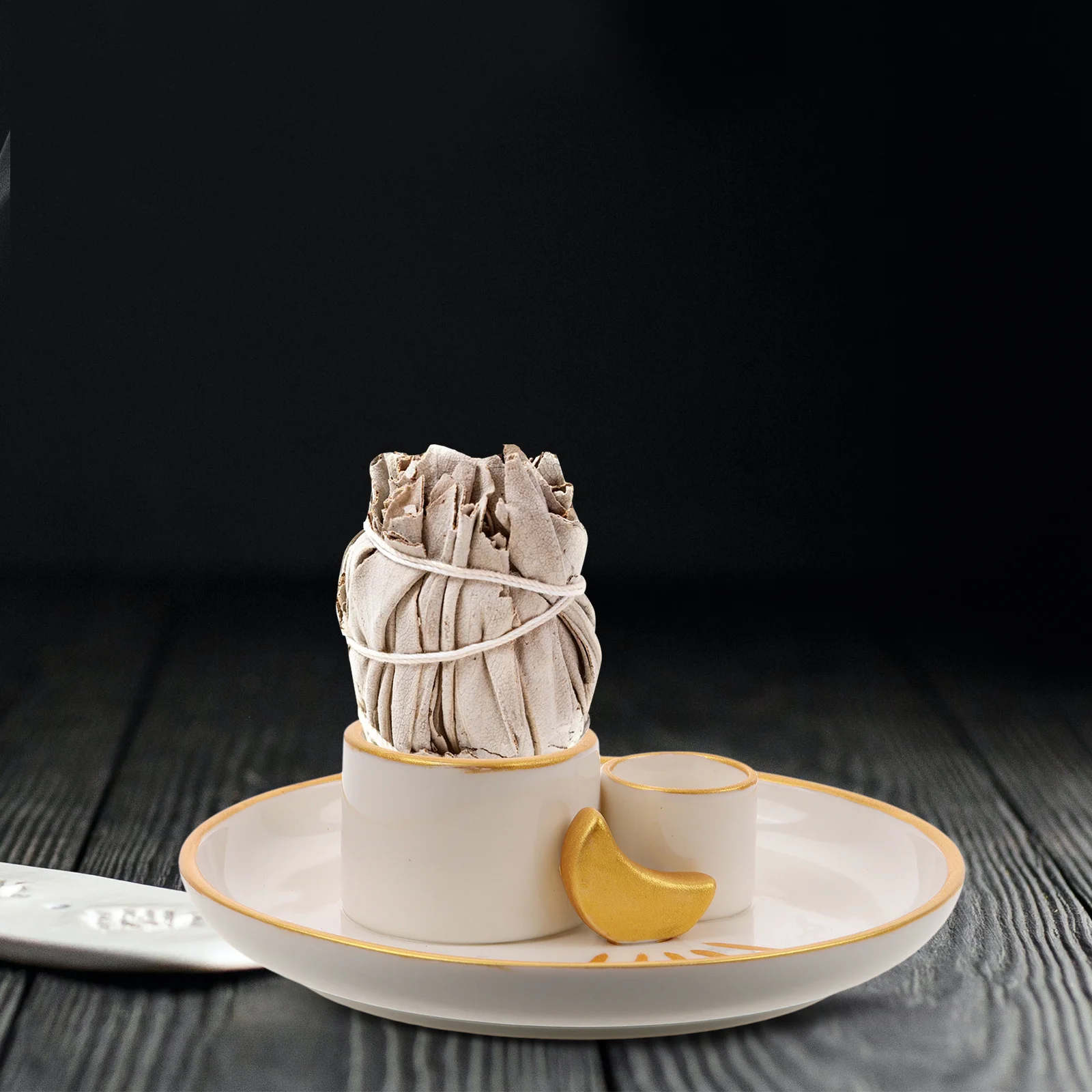 

Ceramic Incense Stick Holder Decorative Aromatherapy Sage Burner Tray for Relaxing Purifying Air Home Office Desktop