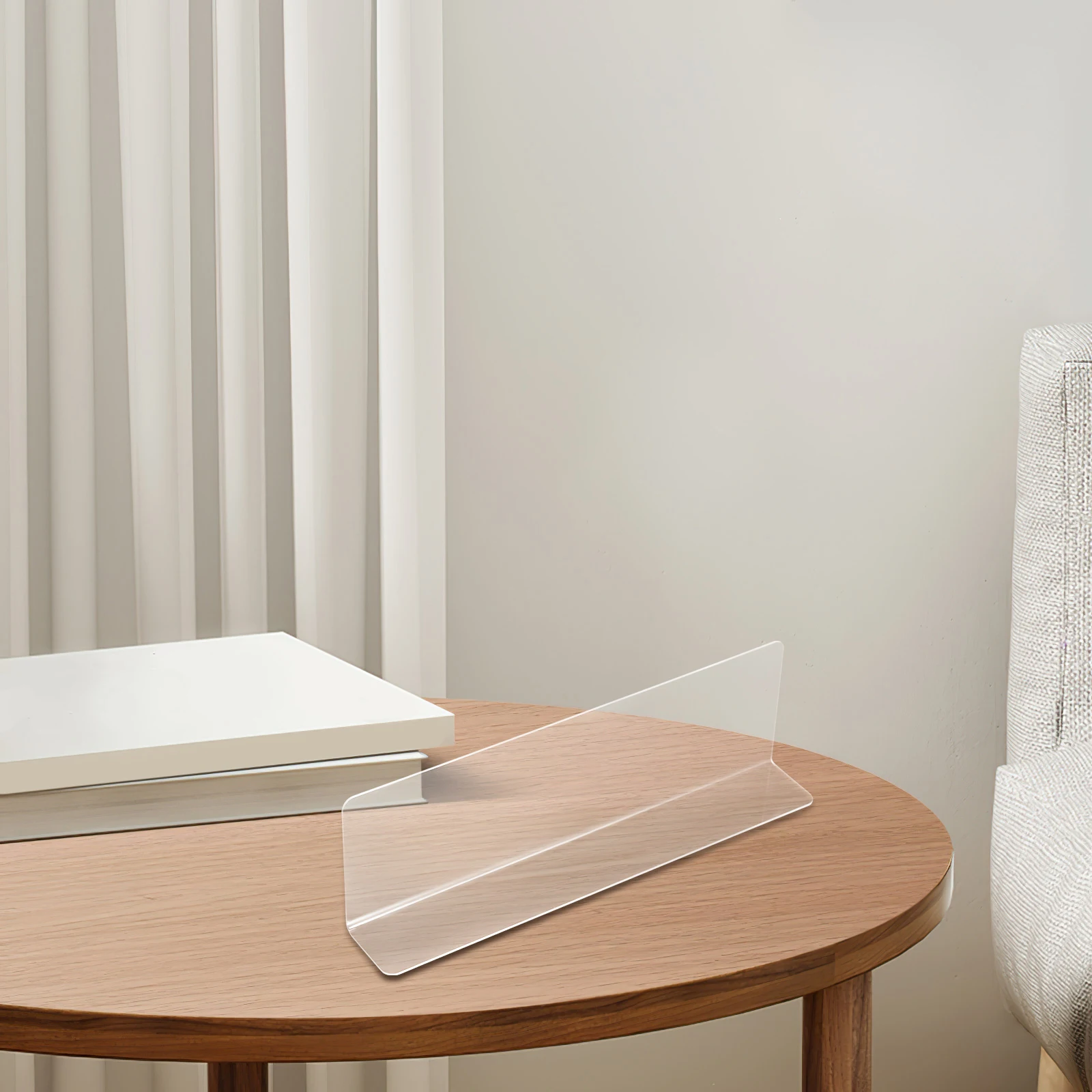 

6pcs L-shaped Shelf Dividers 20cmx6cm Clear Plastic Isolation Boards for Shelves Closet Wardrobe Storage Organizer