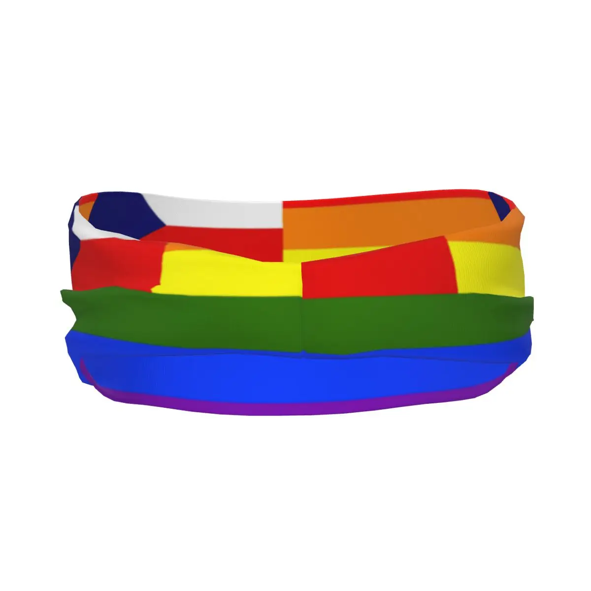 Rainbow Flag Czech Republic Elastic Hair Band Yoga Headband Makeup Hair Hoop Headwrap view 2