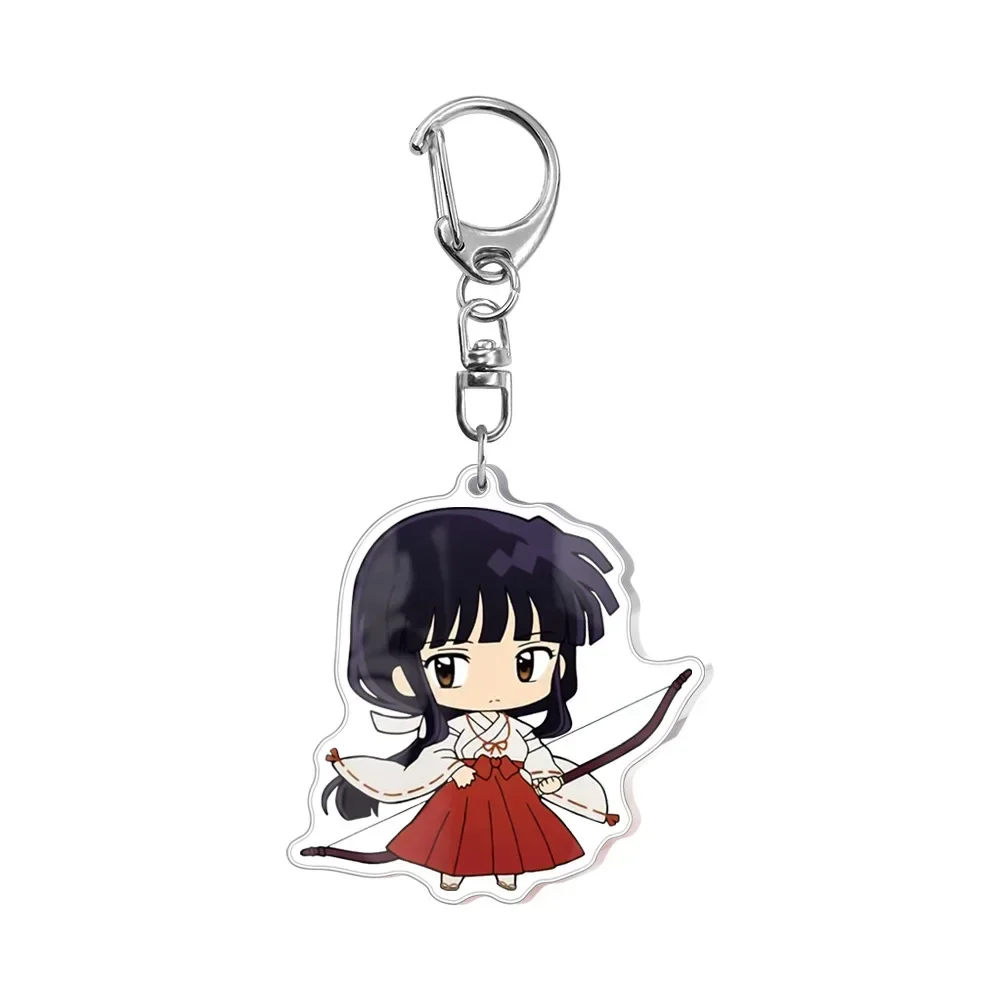 Anime Cartoon Keychain Pingente, Inuyasha, Higurashi, Kagome, Kikyou, Sesshoumaru, Chaveiro, saco Tag, Cos Acessórios