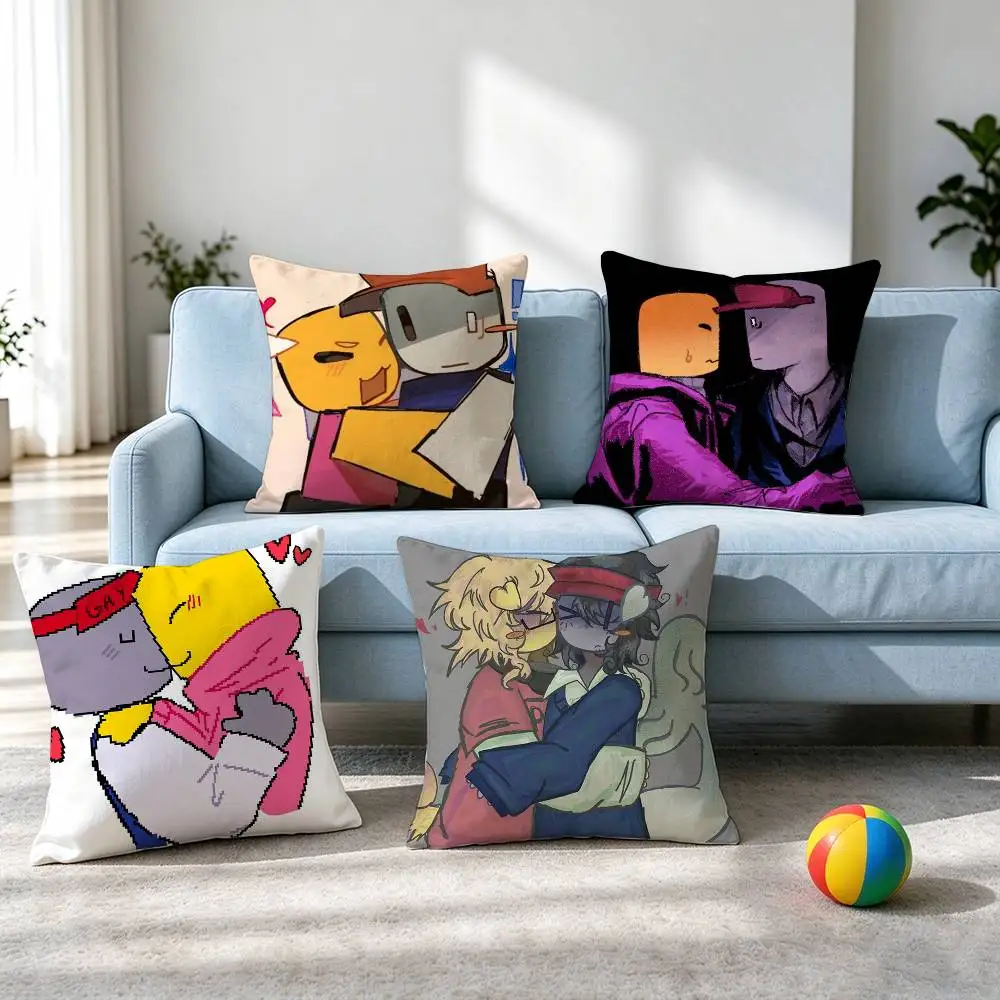 B-Bad Things Andrew Ivan  Square Double-Sided printed Pillow Case Bedroom Bedside Pillow Sofa Cushion Cover Gift