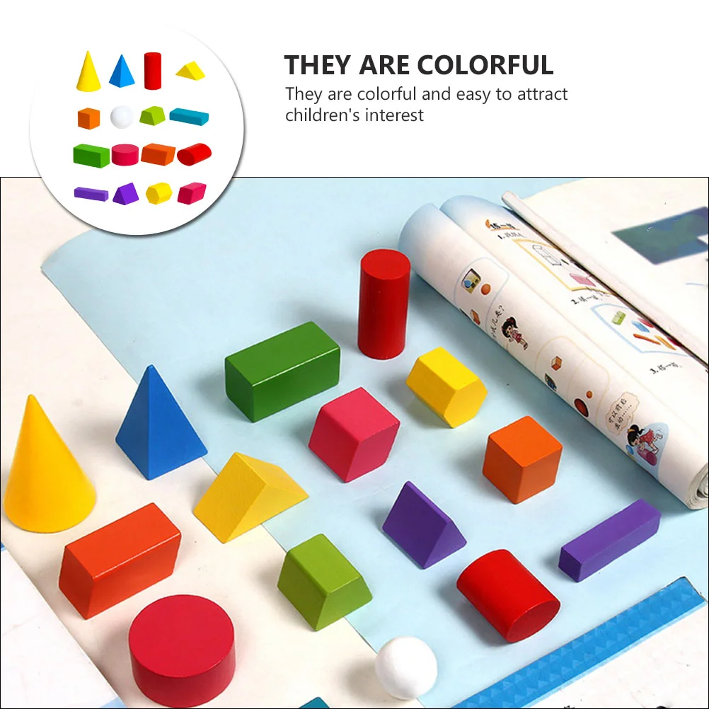 Blocs de construction à géométrie solide, jouets éducatifs pour enfants, apprentissage des mathématiques, aide pédagogique, appareil géométrique, figurine en bois
