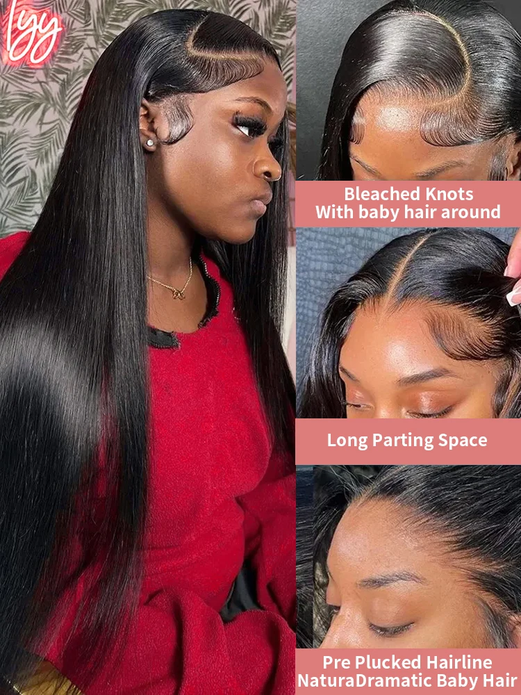 Meodi Bone Straight 13x6 Hd Transparent Human Hair Wig 13x4 Lace Front Wig 360 Pre Plucked Lace Frontal Wigs For Women 4x4 Lace