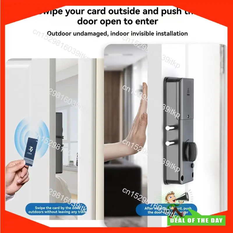 BAAY Tuya Smart Invisibles Door Lock 13.56Mhz IC Card Access Bluetooth No-Drill Motorized Keyless Entry For Wooden Doors