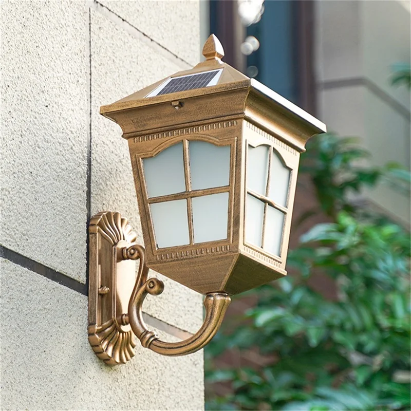 APRIL-Outdoor Solar LED Wall Sconces Light, impermeável IP65 lâmpada moderna, Home Porch Decoração