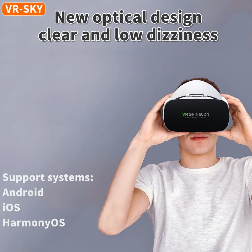 Okulary VR 3D Shinecon G19, zestaw VR Google Cardboard, okulary wirtualne do smartfonów iOS i Android