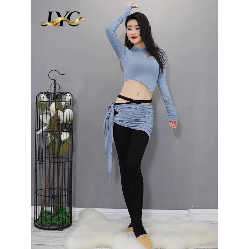 ชุดเต้นระบำหน้าท้องสำหรับผู้หญิง ฤดูใบไม้ผลิ/ฤดูร้อน ปี 2026 แขนยาว พร้อมกางเกงสำหรับการแสดงเป็นกลุ่ม