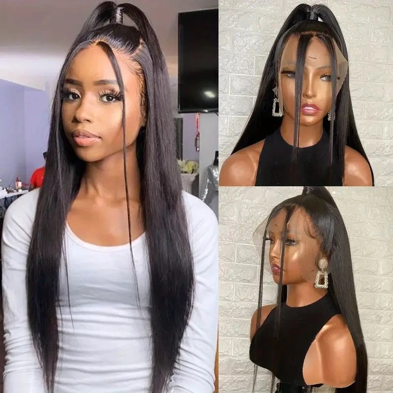 European and American fashion lace 13*4 long , African straight hair wig cap