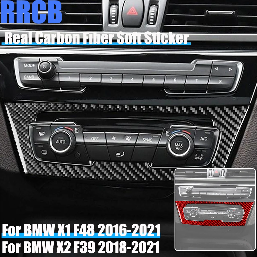 

Настоящее углеродное волокно, автомобильные аксессуары, центральная накладка на климат-контроль, мягкая наклейка для BMW X1 F48 2016-2021 X2 F39 2018-2021