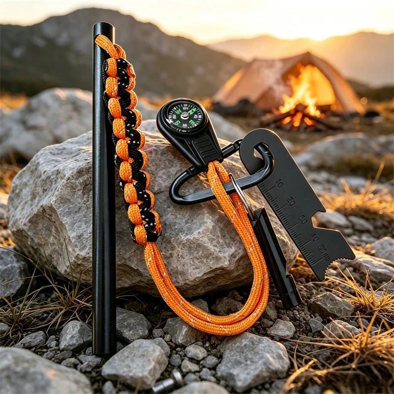 Outdoor Survival Fire Starter Magnesium Rod,Portable Emergency Fire Igniter Waterproof  Tool Camping Hiking Wilderness Adventure