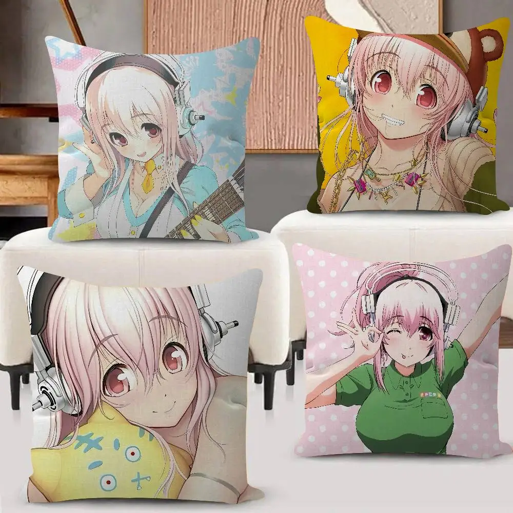 Beautiful Super S-Sonico Anime Pillow Dust Cover Bedroom Kids Party Decoration Pillowcase Birthday Children Gift
