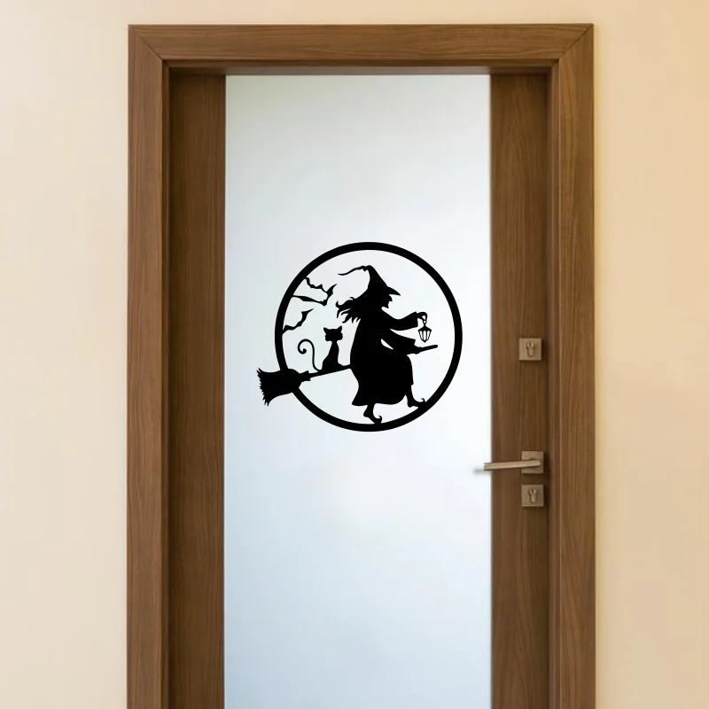 Witch Evil wall sticker Happy Decoration Halloween Door Witch Door Home glass window decal  $310