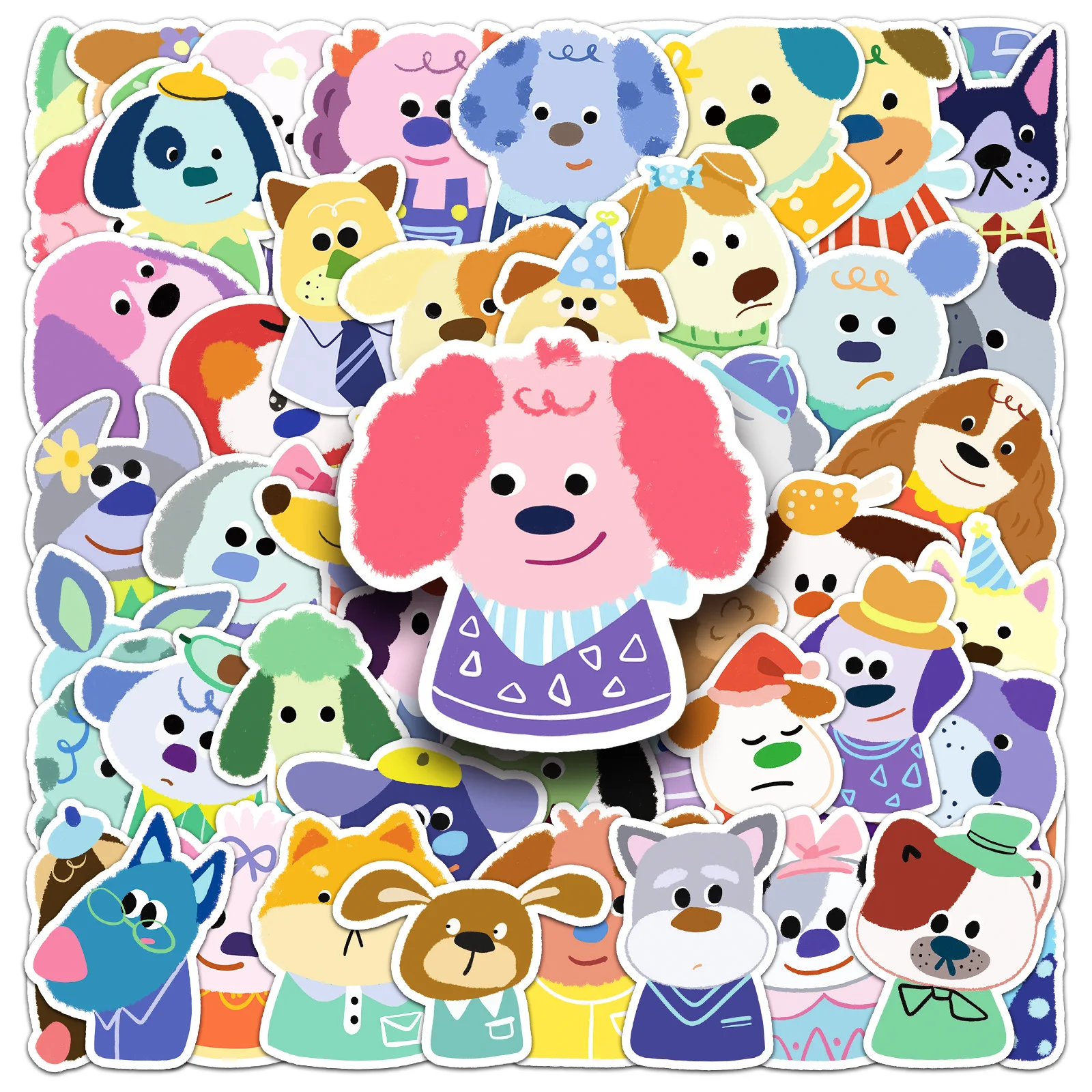

50Pcs Little dog's head graffiti DIY cartoon Decoratio phone Luggage Laptop Guitar Bike Skateboard fridge helmet Kid Toy sticker