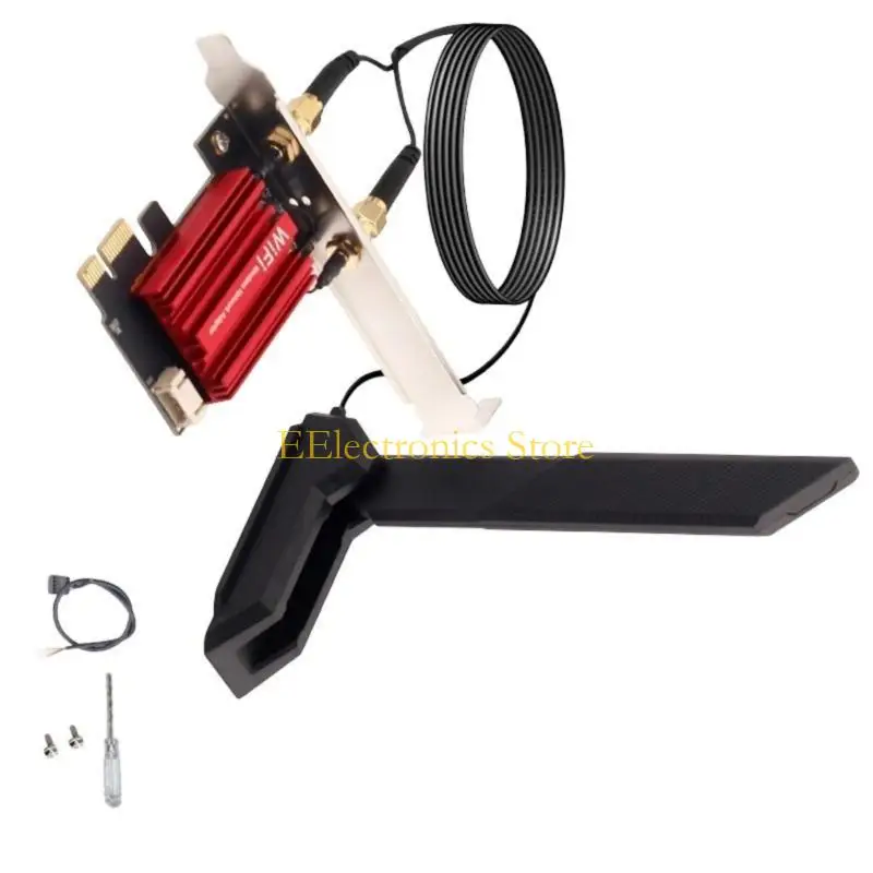 B03C WiFi5 PCIe Interfaces Networking Card 1200Mbps Fast Speed Double Band for Desktop Use