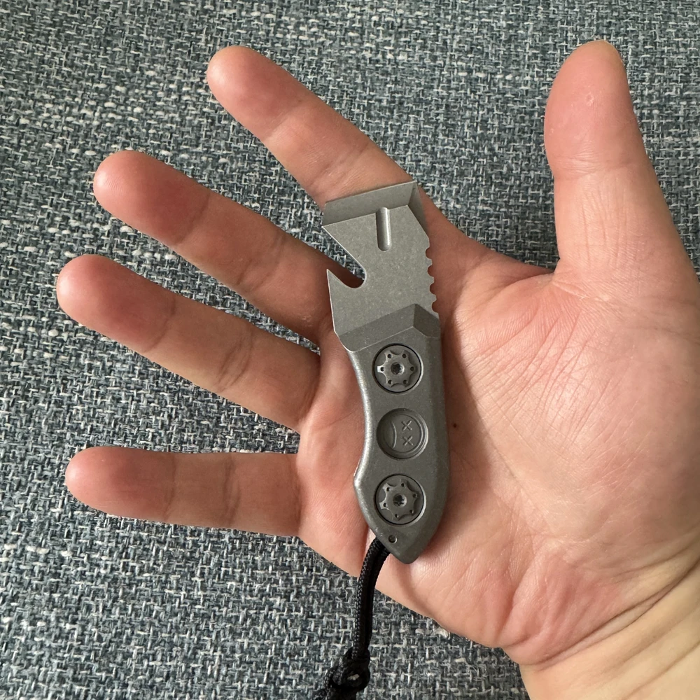 Titanium Alloy DC53 Crowbar with Carbon Fiber Sheath Bottle Opener Outdoor Multifunction EDC Tools