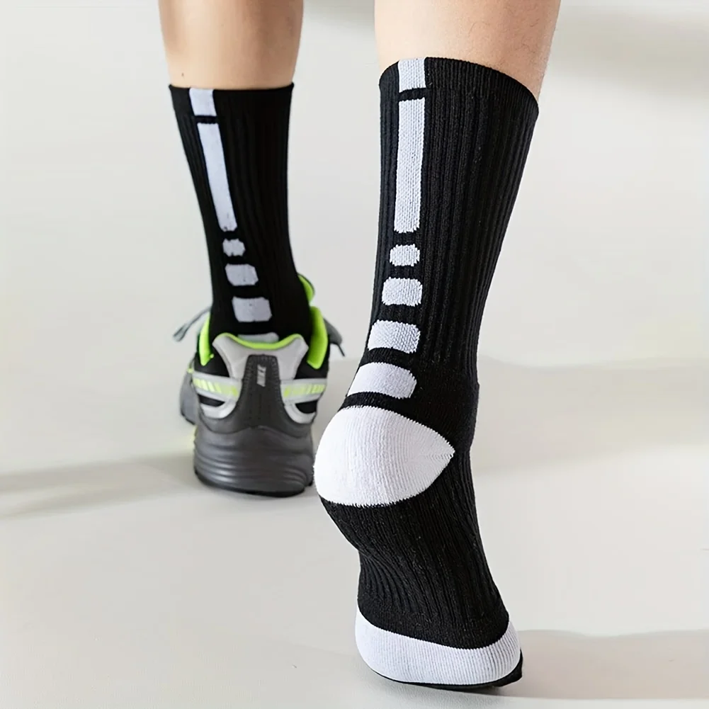 3Pairs Men Cotton Middle Tube Socks Soft Shock-Absorbing Breathable Sports Sock Comfortable High Quality Fashion Casual Male Sox