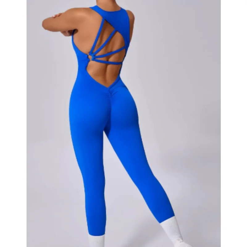 

Новый комбинезон для йоги, женские цельные спортивные штаны, спортивный костюм без рукавов, дышащая спортивная одежда для бега, эластичные узкие леггинсы