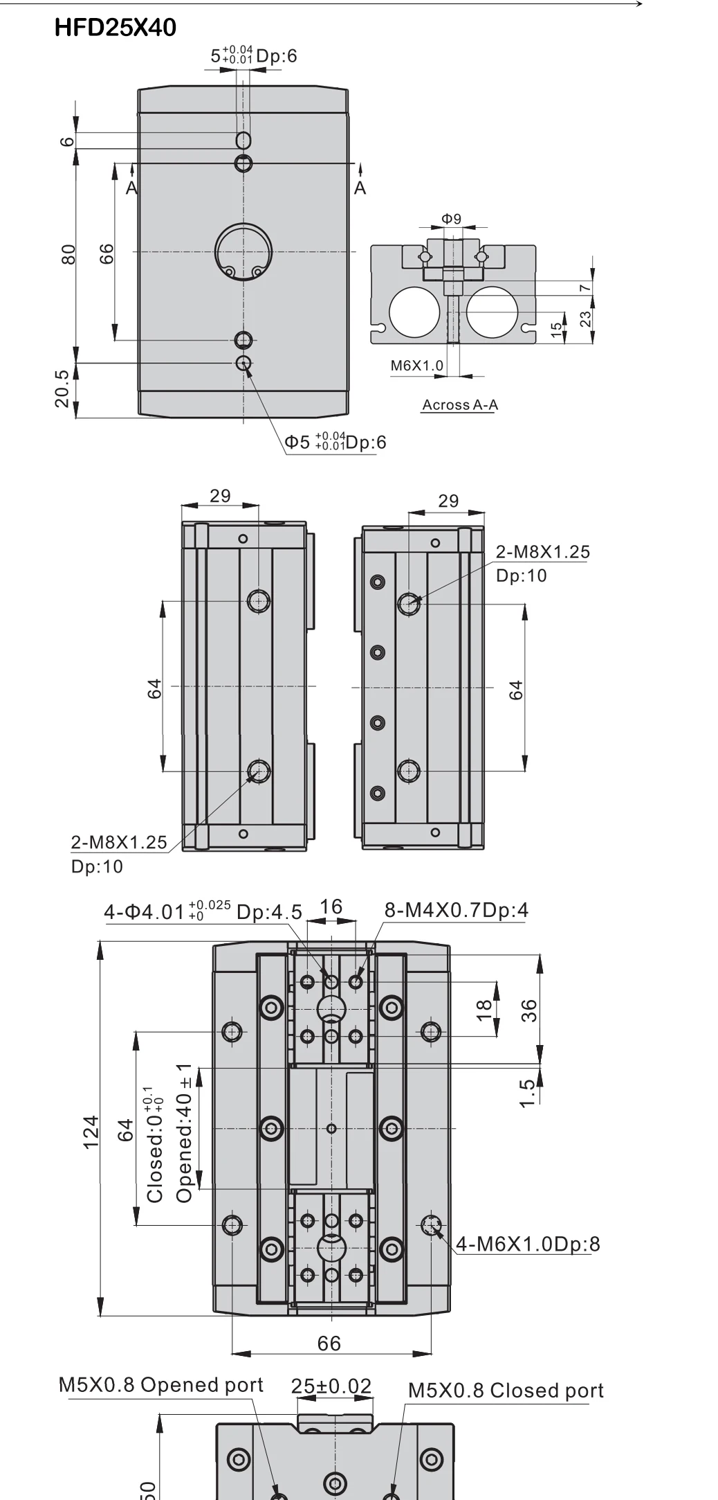 Hochwertige HFD8X8/8X15/8X30/12X10/12X25/12X50/16X30/16X60 Luftklemm-Führungsschiene Schiebetisch-Klemmvorrichtung Fingerzylinder – Detail 17