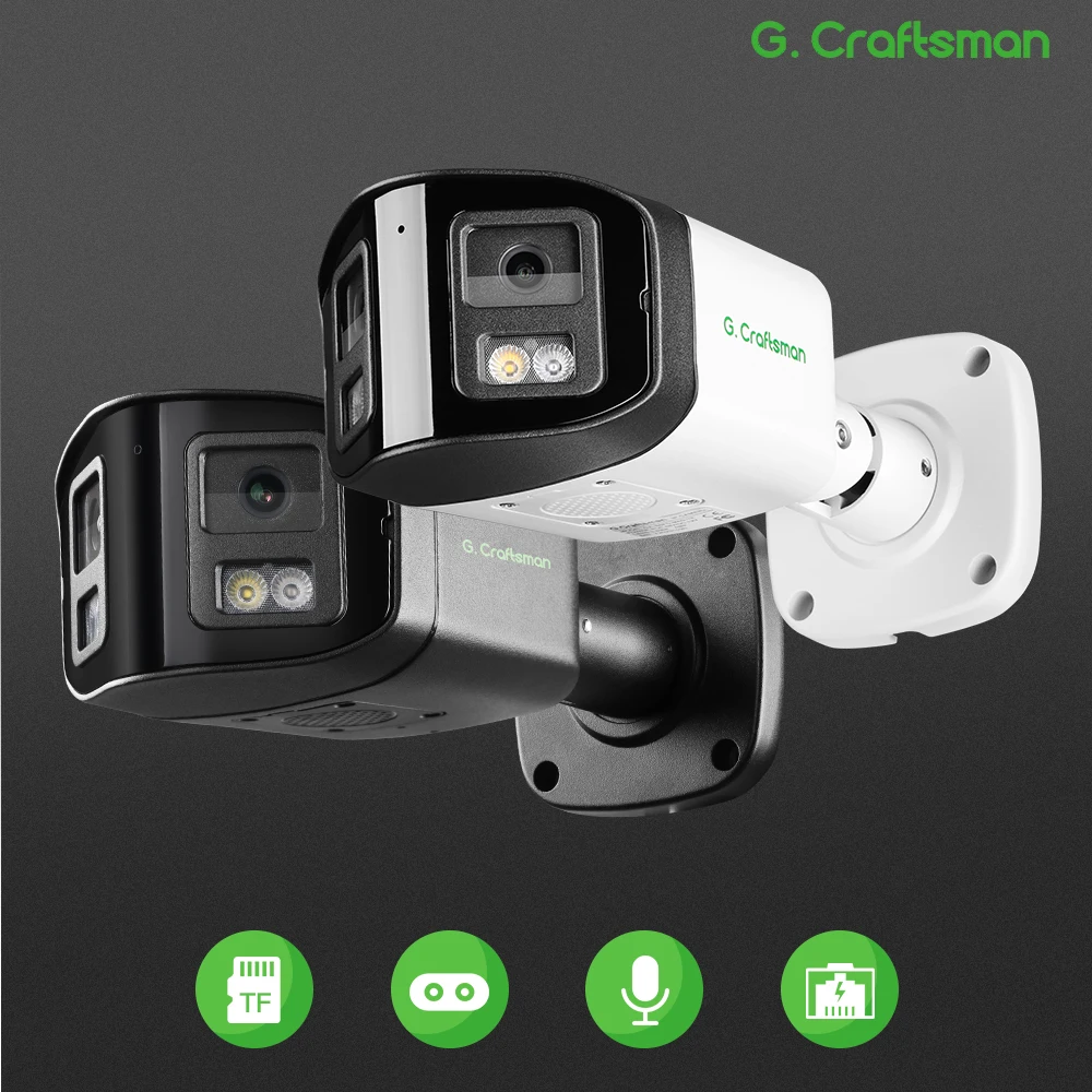 G.Craftsman-Objectif de vidéosurveillance en métal, sécurité, 2MP x 2MP POE, pour touristes