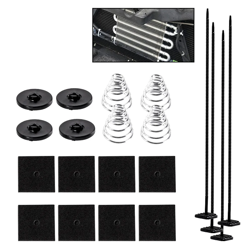 

1 комплект, универсальный электрический вентилятор радиатора для автомобиля, монтажный комплект Ventilador, 8x9 дюймов, стяжки, 8 резиновых подушечек, 4 разъема, 4x пружина ﻿