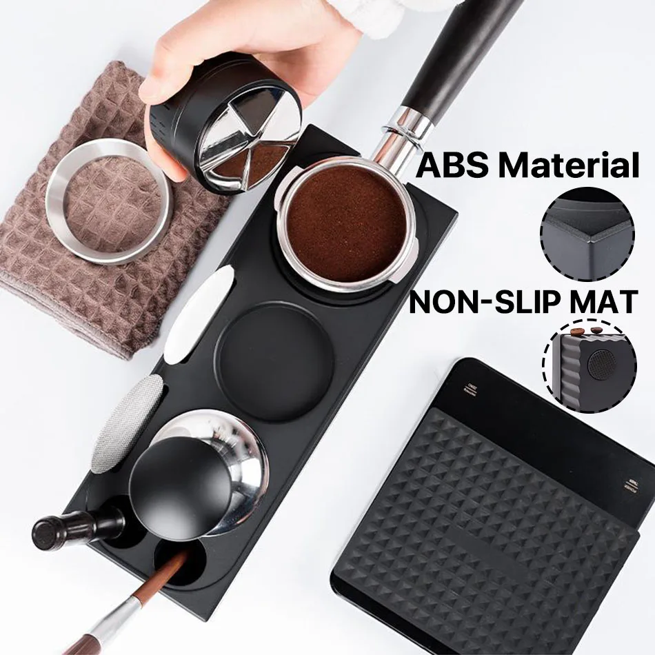 51/53/58mm ABS Coffee Portafilter Rack Distributor Holder Espresso Tamper Mat Stand Espresso Knock Box Coffee Accessories